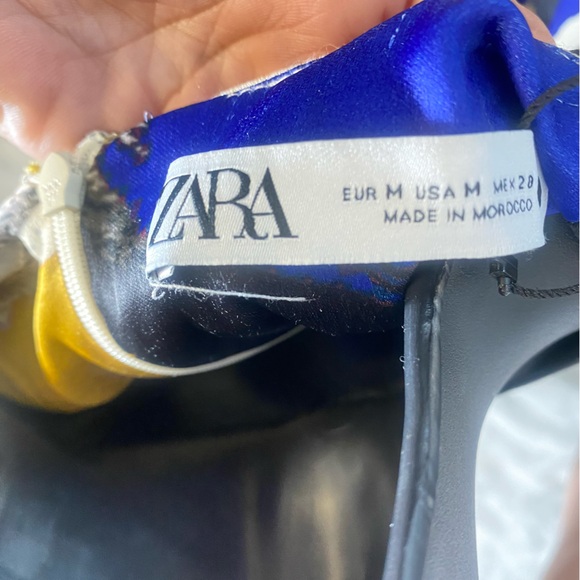 ZARA NWT WOMAN ROUND NECK PRINTED MIDI DRESS MULTICOLORED SIZE M - Picture 12 of 16